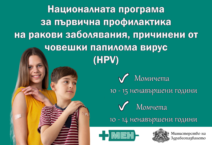 Националната програма за първична профилактика на ракови заболявания, причинени от човешки папилома вирус (HPV)
